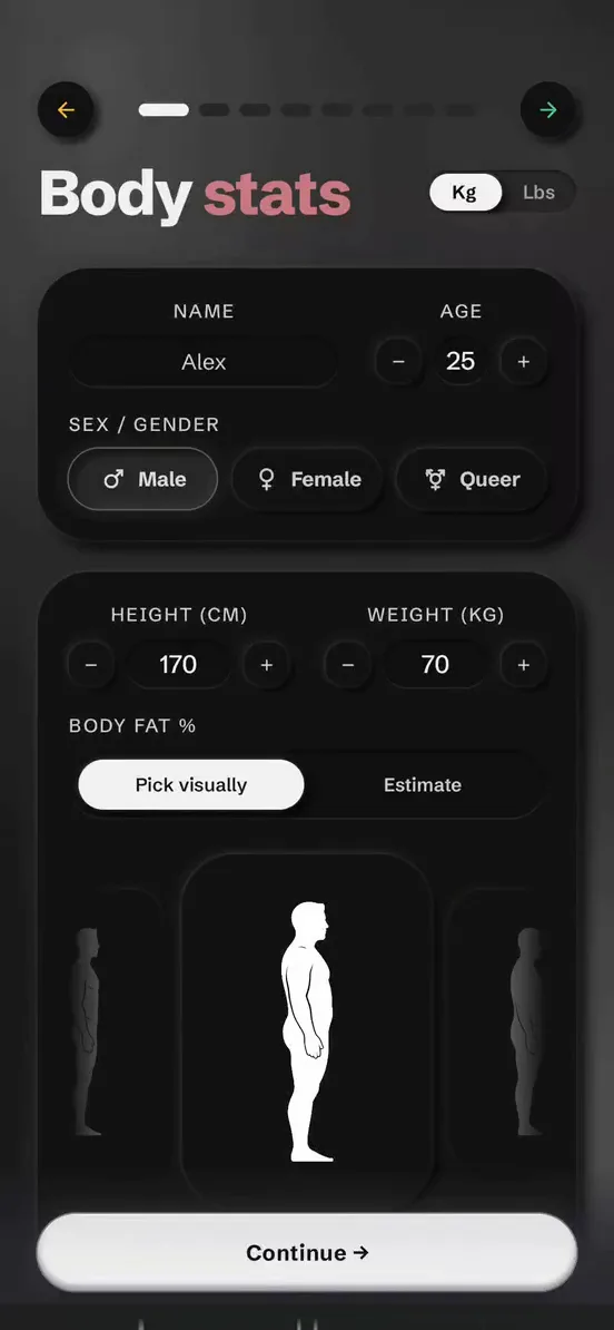 Body stats: spin the figure